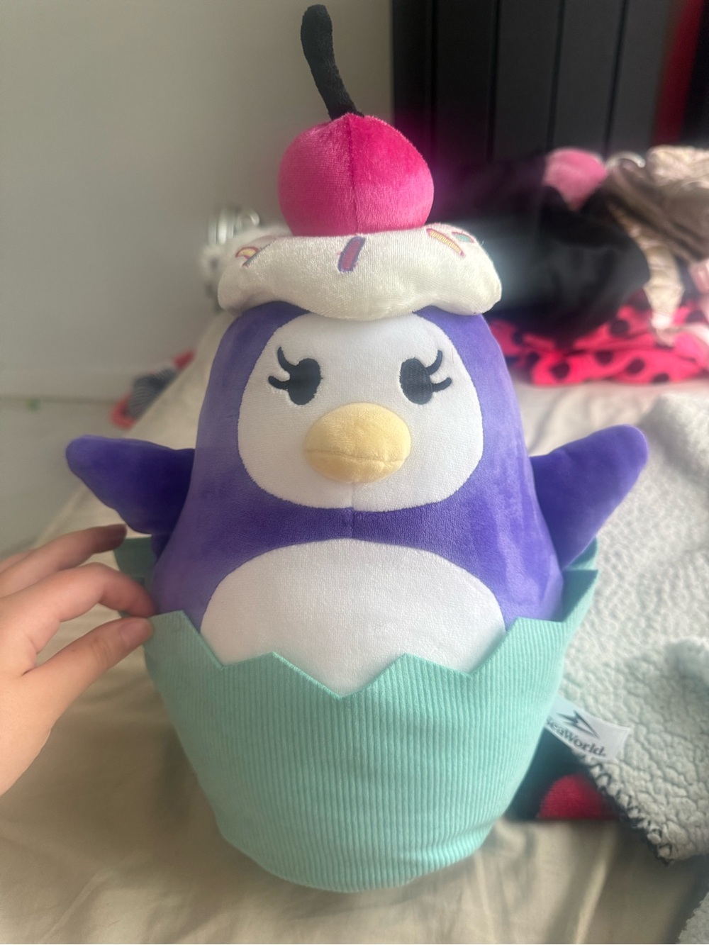 Purple Penguin Cupcake Plushie Ad